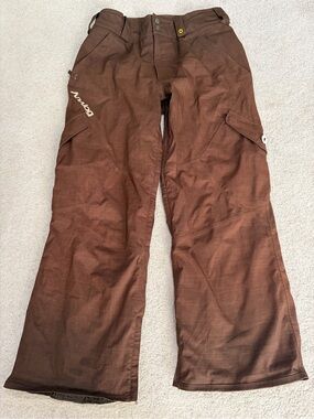 Analog Snow/Ski Pants with Zip Vents, Men’s Large Brown Baggy Outdoor Snow Pants